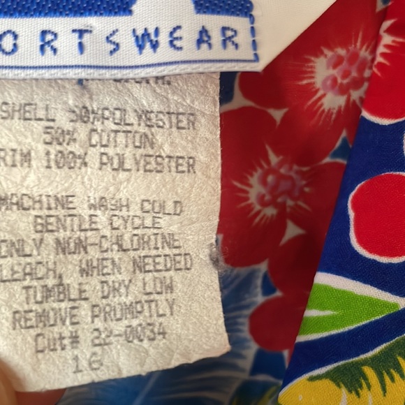 Vintage Cape Cod Sportswear tropical stripe & floral print button down blouse - Picture 4 of 7